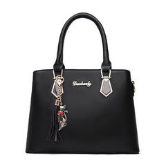 2Pcs Tassel Decor Leather Handbag Set for Women