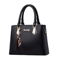2Pcs Tassel Decor Leather Handbag Set for Women