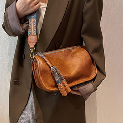 Stylish Faux Leather Crossbody Bag Women's Zipper Shoulder Bag
