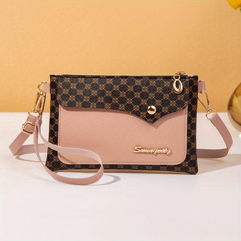 Retro Pattern Wristlet Crossbody Bag