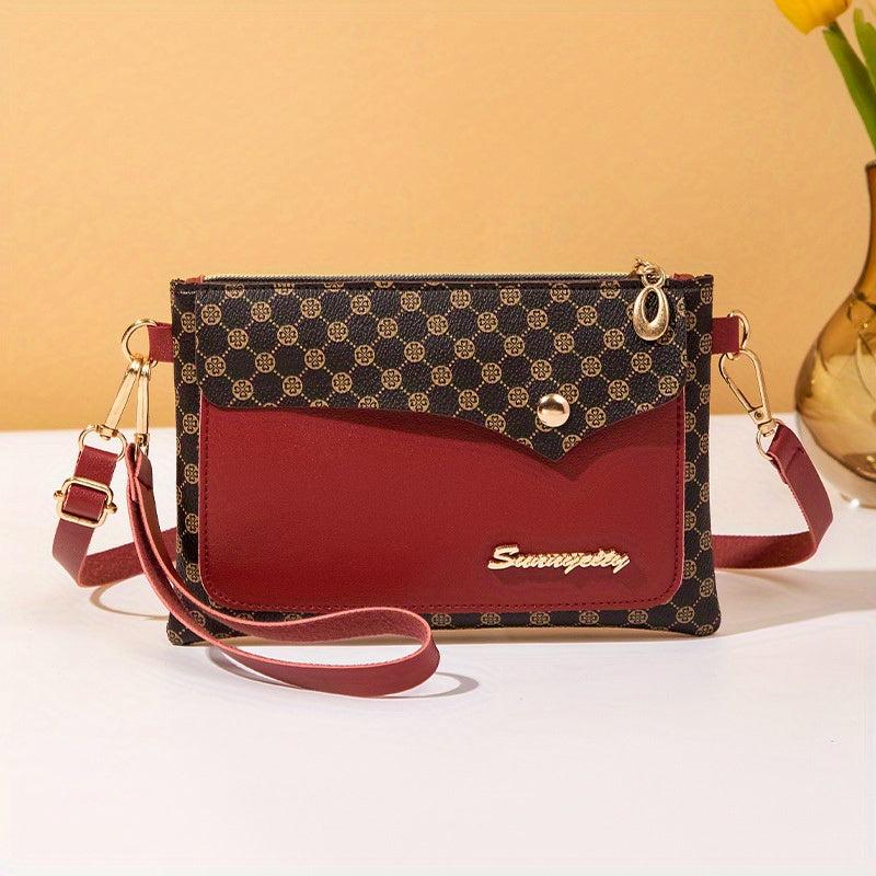 Retro Pattern Wristlet Crossbody Bag