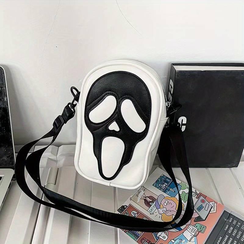 Scream Ghost Crossbody Bag Funny Skull Elf Halloween Party Purse