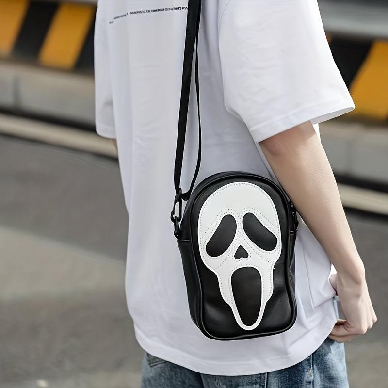 Scream Ghost Crossbody Bag Funny Skull Elf Halloween Party Purse