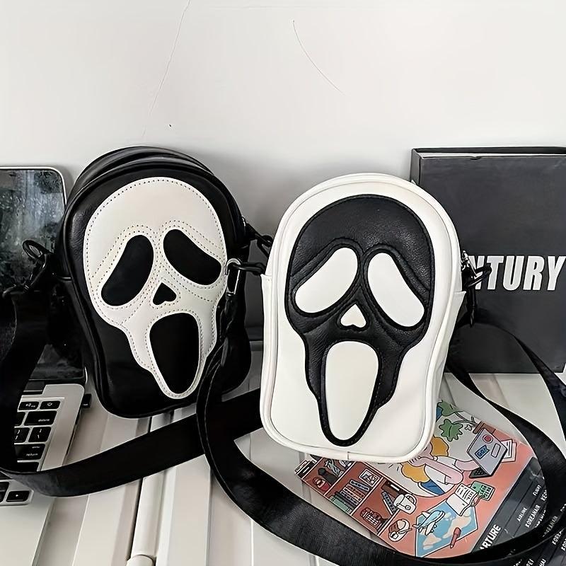 Scream Ghost Crossbody Bag Funny Skull Elf Halloween Party Purse