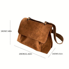 Vintage Suede Crossbody Bag Large Capacity Messenger Bag Women's