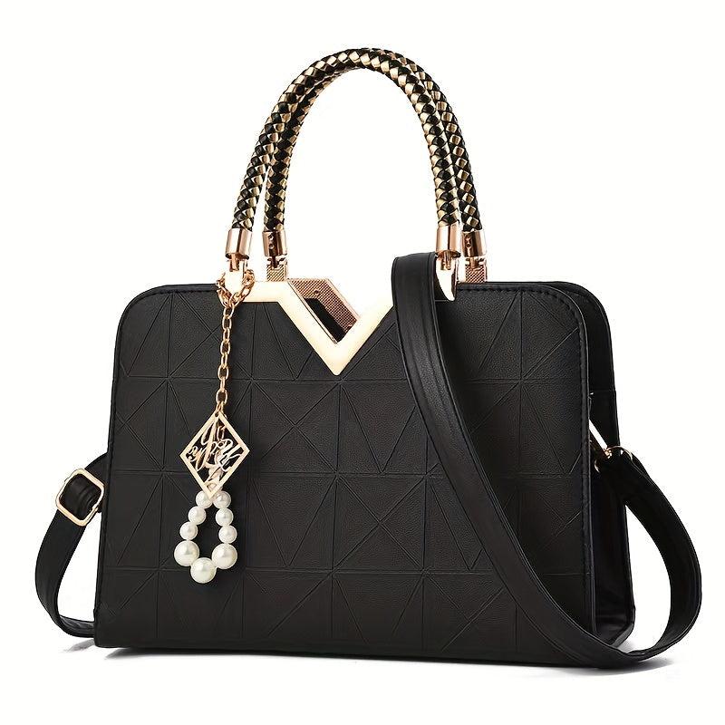 Rhombus Pattern Crossbody Bag Satchel Purse for Women