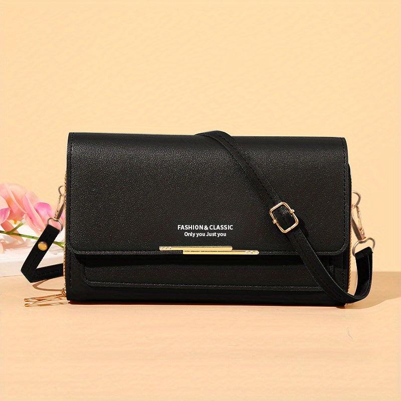 Minimalist Solid Shoulder Bag Crossbody with Strap