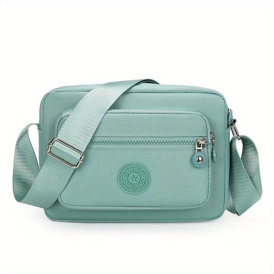 Casual Nylon Crossbody Bag Wide Strap Pocket Purse Waterproof