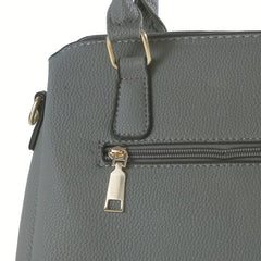 Double Handle Crossbody Bag with Removable Strap & Zipper Pocket