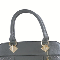 Double Handle Crossbody Bag with Removable Strap & Zipper Pocket