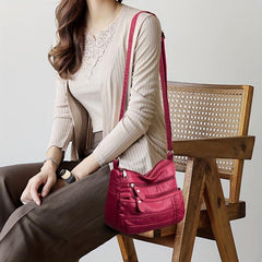 Vintage Hobo Shoulder Bag Zipper Crossbody Bag for Work