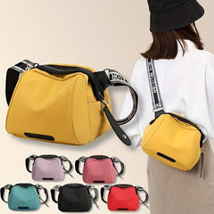 Casual Crossbody Bag Zipper Portable Sports Bag Wide Strap