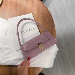 Retro Crocodile Pattern Underarm Bag Small Shoulder Bag