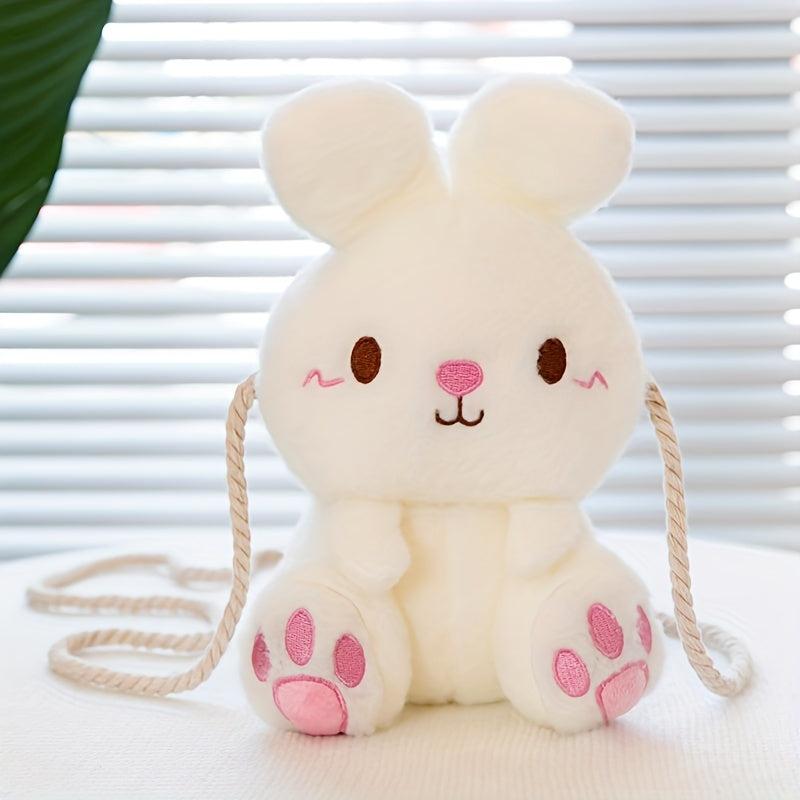 Rabbit Plush Cartoon Bag Furry Shoulder Bag Cute Gift for Birthday Crossbody Bag