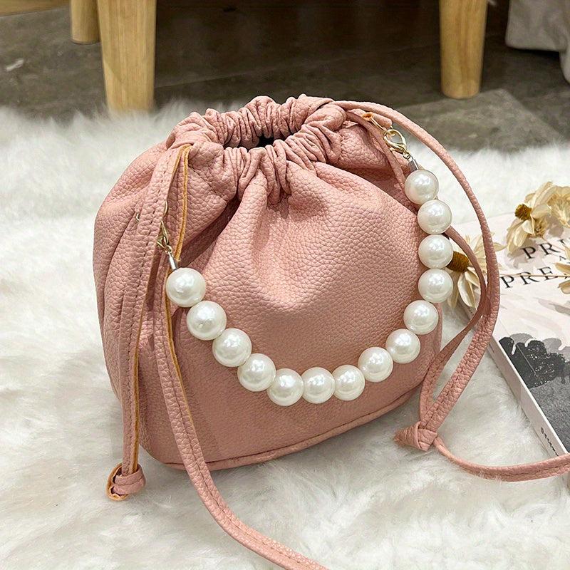 Minimalist Solid Drawstring Bag Women's Stylish Crossbody Bag
