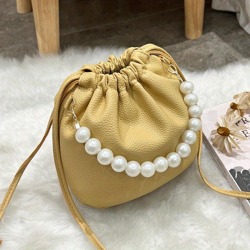 Minimalist Solid Drawstring Bag Women's Stylish Crossbody Bag