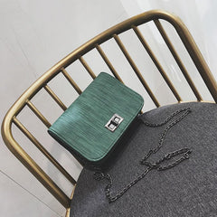 Rotating Lock Chain Mini Baguette Bag
