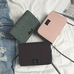 Rotating Lock Chain Mini Baguette Bag