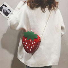 Strawberry Shape Crossbody Bag Chain Shoulder Bag Novelty Purses