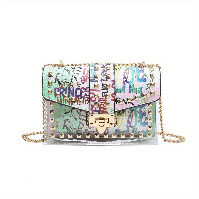 Studded Allover Print Versatile Shoulder Bag