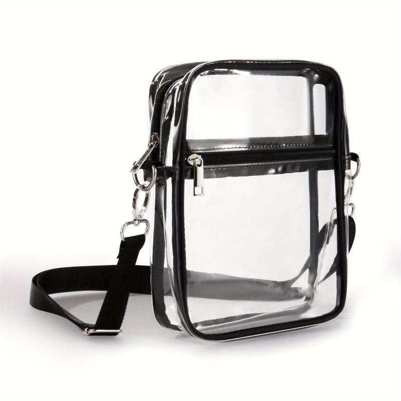 Transparent Square Zipper Bag Crossbody Purse Concert