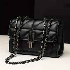 Quilted Detail Square Flap Shoulder Bag Chain Bag