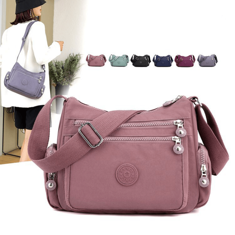 Casual Nylon Crossbody Bag Women's Pocket Purse Solid Shoulder Bag