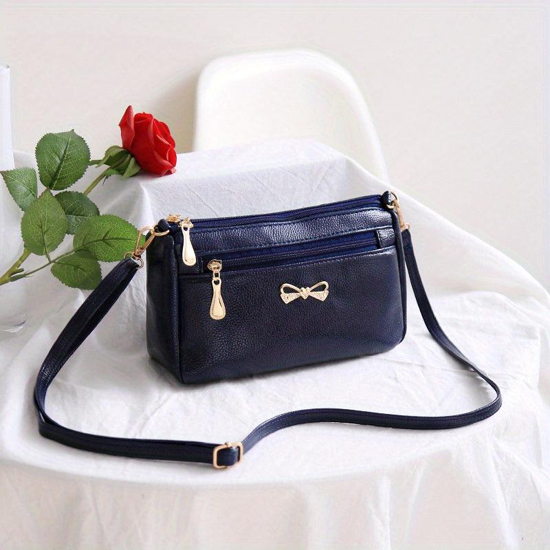 Crossbody Bag Solid Casual PU Leather Shoulder Bag Women's Handbag