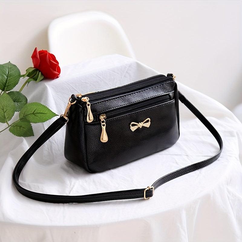 Crossbody Bag Solid Casual PU Leather Shoulder Bag Women's Handbag
