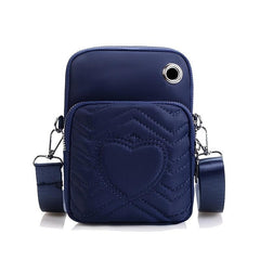 Heart Embroidery Phone Bag Crossbody Bag With Earphone Hole