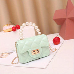 Small Square Bag Turn Lock Satchel Crossbody Bag