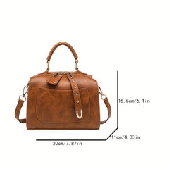 Vintage Crossbody Bag Retro PU Leather Satchel Handbag & Purse