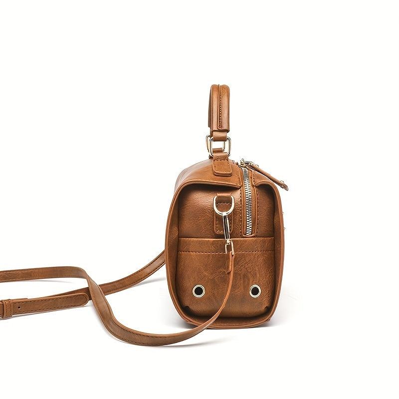 Vintage Crossbody Bag Retro PU Leather Satchel Handbag & Purse