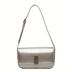 Metal Decor Shoulder Purse Square Handbag for Women