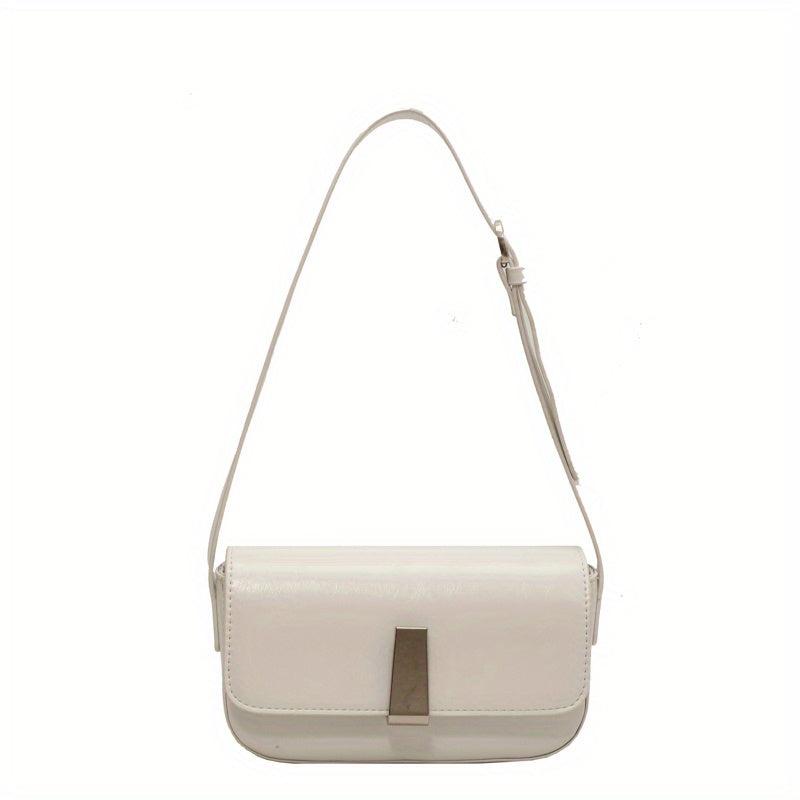 Metal Decor Shoulder Purse Square Handbag for Women