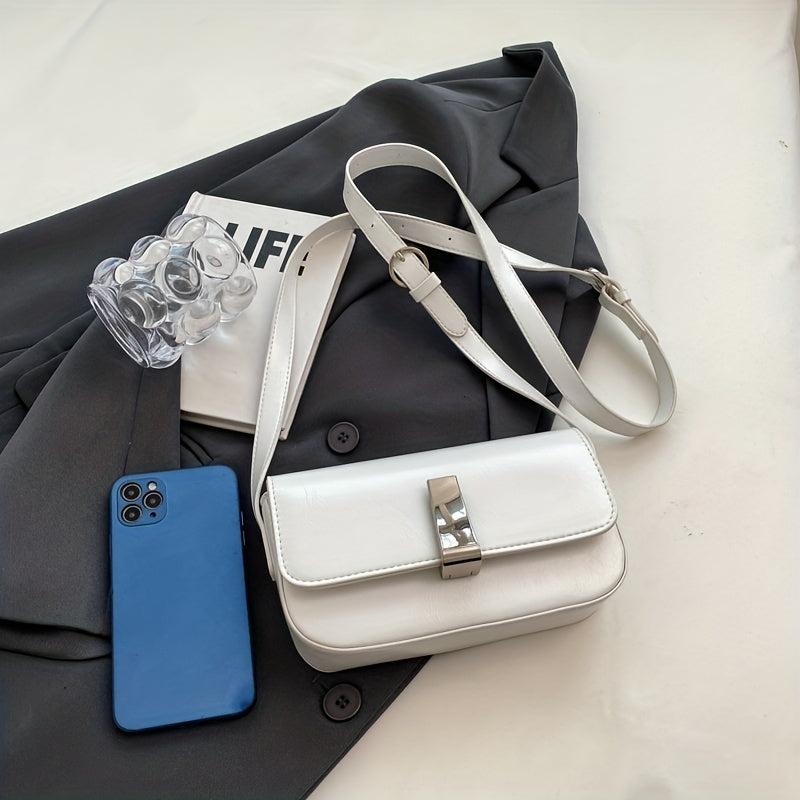 Metal Decor Shoulder Purse Square Handbag for Women