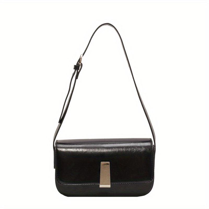 Metal Decor Shoulder Purse Square Handbag for Women