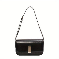 Metal Decor Shoulder Purse Square Handbag for Women