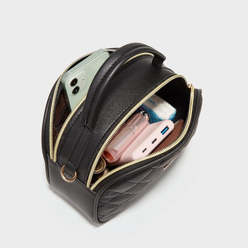Argyle Quilted Crossbody Bag with Letter Strap