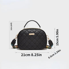 Argyle Quilted Crossbody Bag with Letter Strap