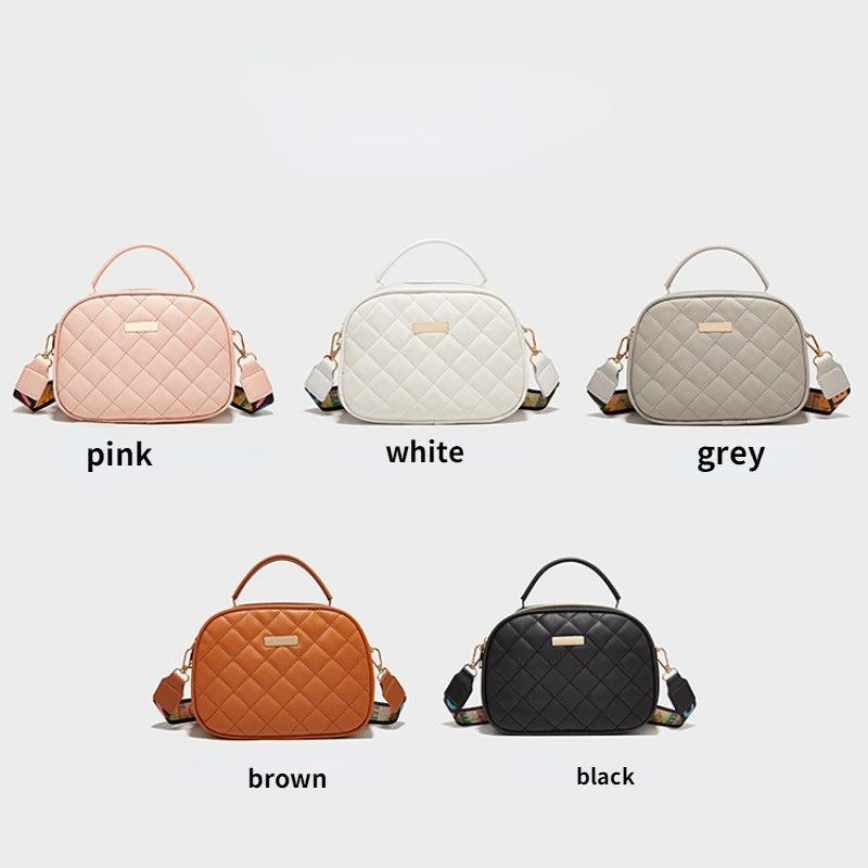 Argyle Quilted Crossbody Bag with Letter Strap