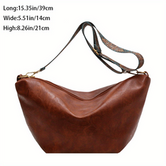 Vintage Ethnic Style Crossbody Bag Women's Faux Leather Shoulder Bag