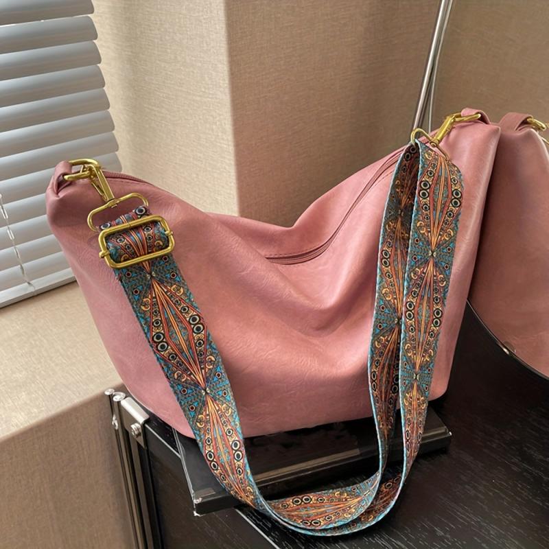 Vintage Ethnic Style Crossbody Bag Women's Faux Leather Shoulder Bag