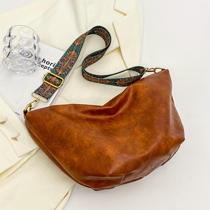 Vintage Ethnic Style Crossbody Bag Women's Faux Leather Shoulder Bag
