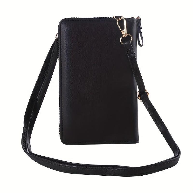 Minimalist Solid Shoulder Bag Phone Storage Crossbody Bag Women's Purse