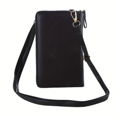 Minimalist Solid Shoulder Bag Phone Storage Crossbody Bag Women's Purse