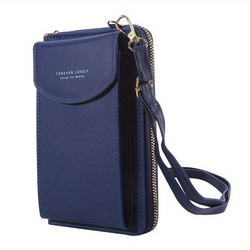 Minimalist Solid Shoulder Bag Phone Storage Crossbody Bag Women's Purse