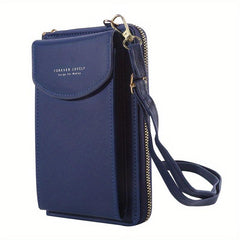 Minimalist Solid Shoulder Bag Phone Storage Crossbody Bag Women's Purse