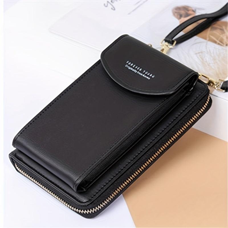 Minimalist Solid Shoulder Bag Phone Storage Crossbody Bag Women's Purse