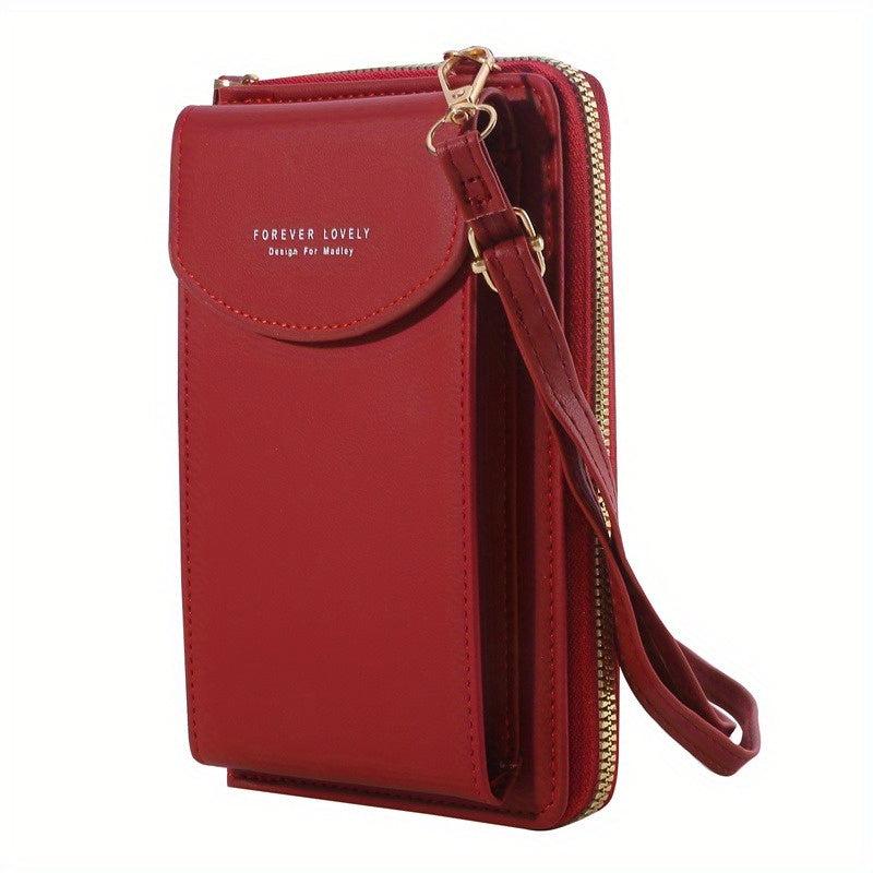 Minimalist Solid Shoulder Bag Phone Storage Crossbody Bag Women's Purse
